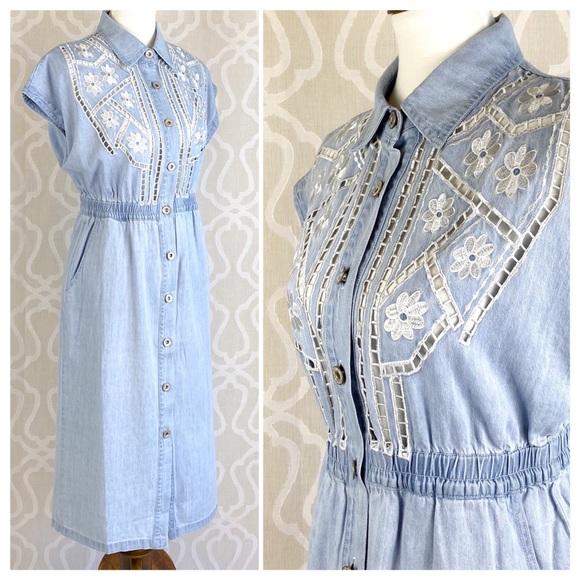 Polly Farms Chambray Denim Prairie Dress - Picture 6 of 11